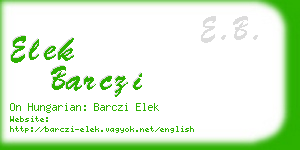 elek barczi business card